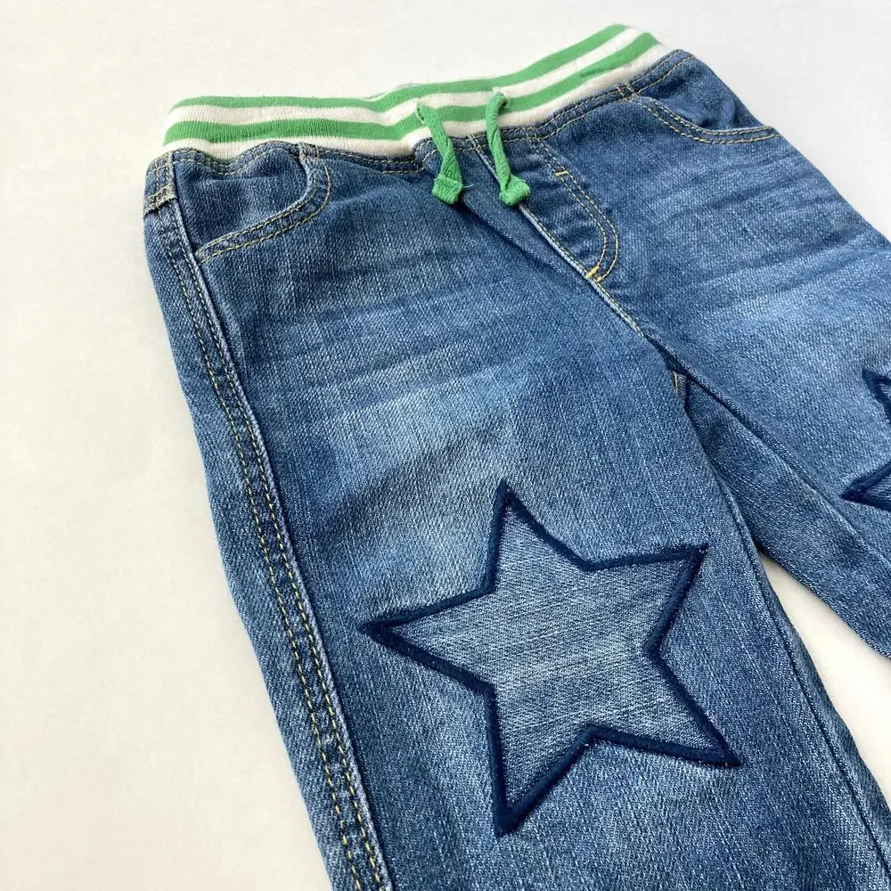 Baby Boden Star Pull On Denim Jeans - 6-12M